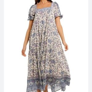 Spell Folk Song Square Neck Gown Sky